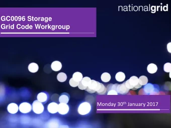 Grid Code Workgroup Monday 30 th January 2017  Contents  Background to GC0096  Review/Approve