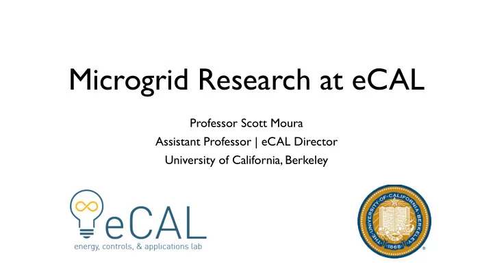 microgrid research at ecal