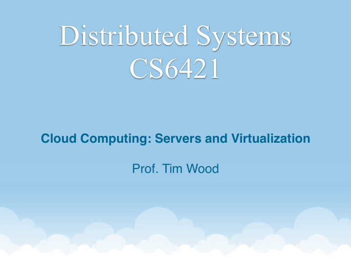 distributed systems cs6421