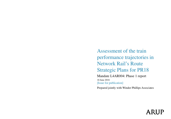 assessment of the train performance trajectories in