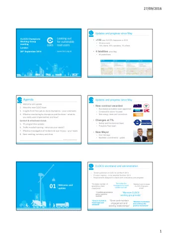 01  Increase number of  Maintain and increase  Welcome and  management of work  specifying