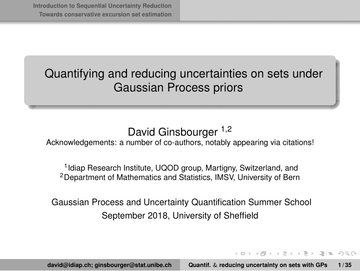 quantifying and reducing uncertainties on sets under