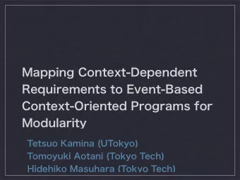 Mapping Context-Dependent  Requirements to Event-Based  Context-Oriented Programs for  Modularity