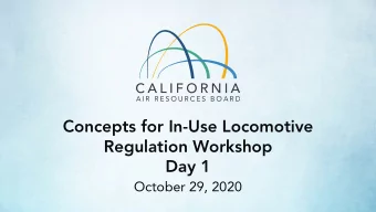 Concepts for In-Use Locomotive  Regulation Workshop  Day 1  October 29, 2020  Cmo escuchar la