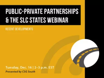 Partnerships  Leon Corbett  Project Finance Manager  Southern Legislative Conference Webinar