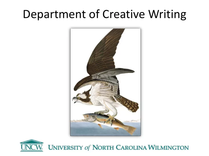 department of creative writing