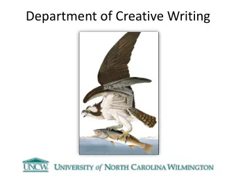 Department of Creative Writing  David Gessner  Selected Faculty  Clyde Edgerton  Rebecca Lee