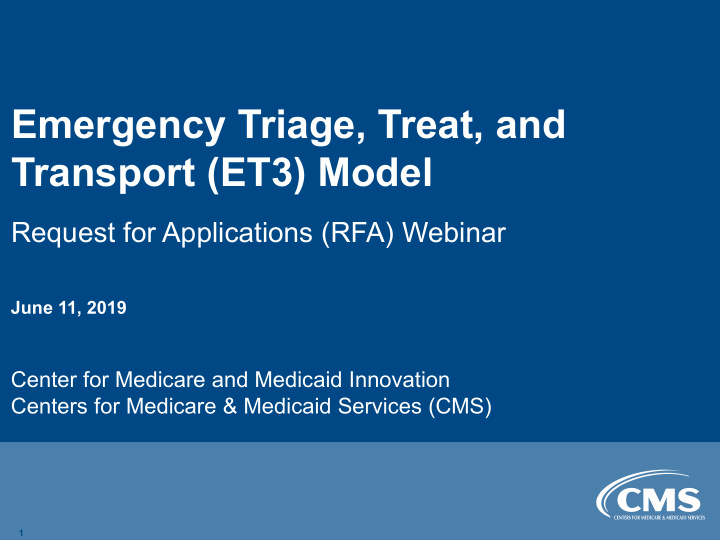 emergency triage treat and transport et3 model