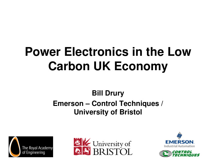 power electronics in the low carbon uk economy