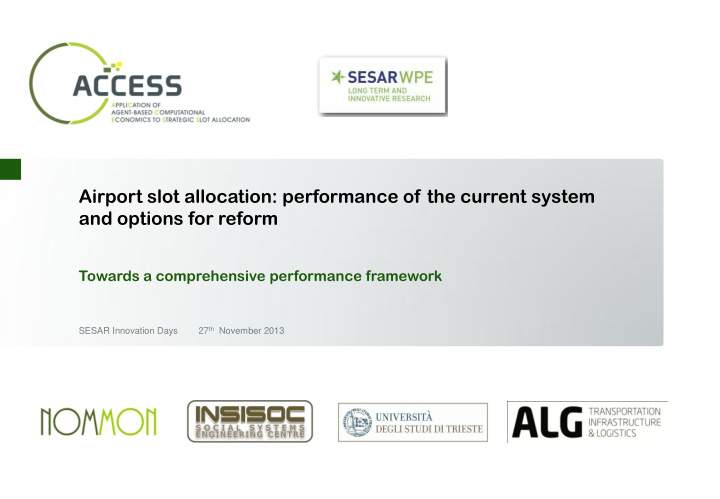 airport slot allocation performance of the current system