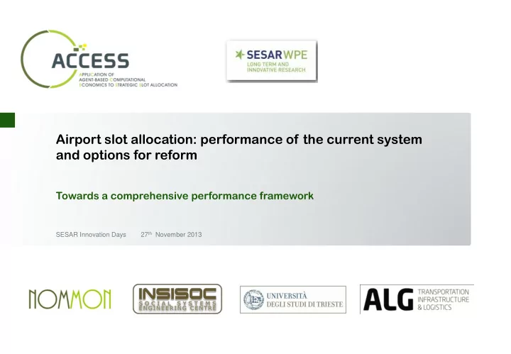 airport slot allocation performance of the current system