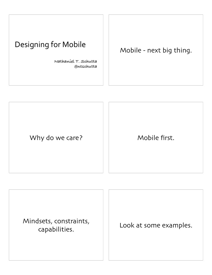 designing for mobile