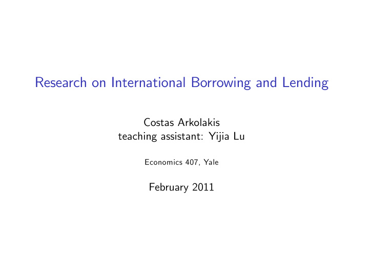 research on international borrowing and lending