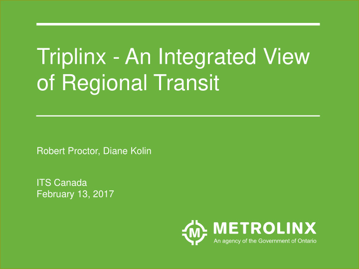 triplinx an integrated view of regional transit