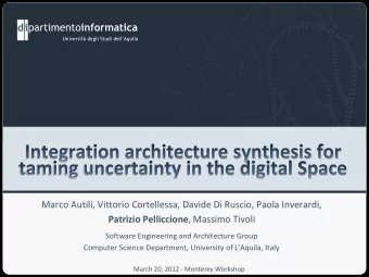 Patrizio Pelliccione , Massimo Tivoli  Software Engineering and Architecture Group Computer Science