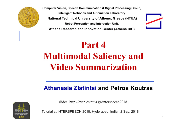 part 4 multimodal saliency and video summarization