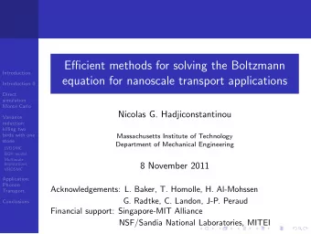Efficient methods for solving the Boltzmann  Introduction  equation for nanoscale transport