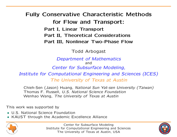 fully conservative characteristic methods for flow and
