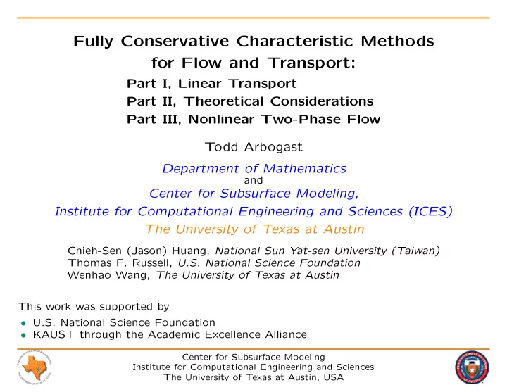 fully conservative characteristic methods for flow and