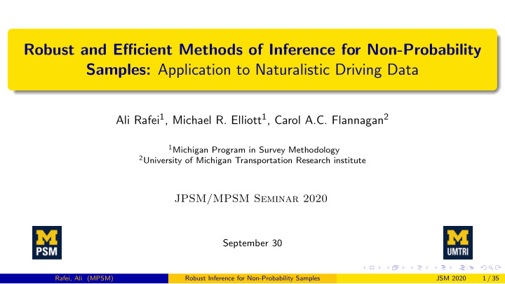 robust and efficient methods of inference for non