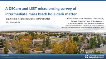 A DECam and LSST microlensing survey of  intermediate mass black hole dark matter  U.S. Cosmic