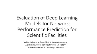 Evaluation of Deep Learning  Evaluation of Deep Learning  Models for Network  Models for Network