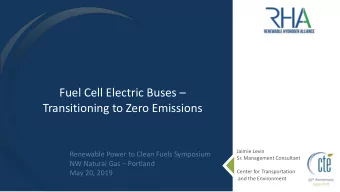 Fuel Cell Electric Buses   Transitioning to Zero Emissions  Jaimie Levin  Renewable Power to