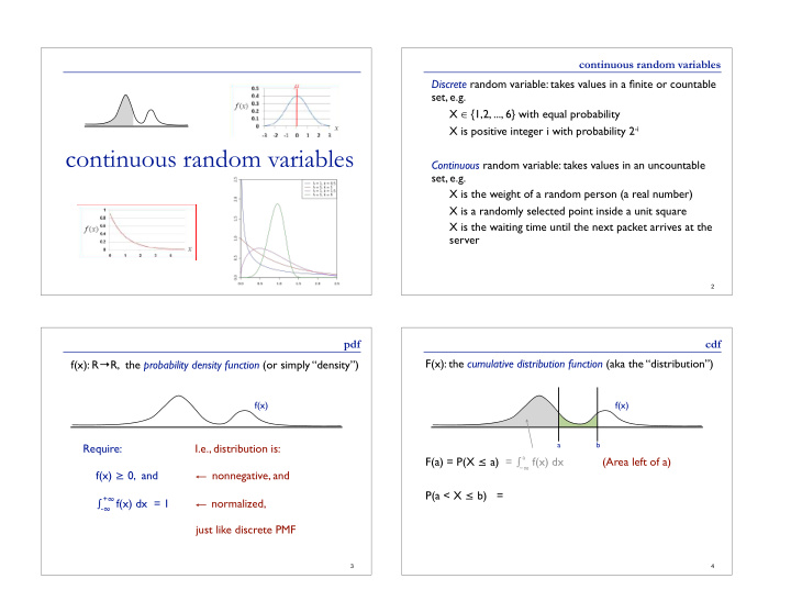 continuous random variables