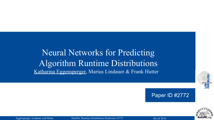 neural networks for predicting algorithm runtime
