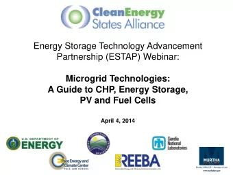 Energy Storage Technology Advancement  Partnership (ESTAP) Webinar:  Microgrid Technologies:  A