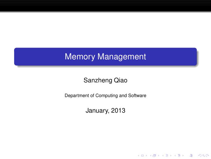 memory management