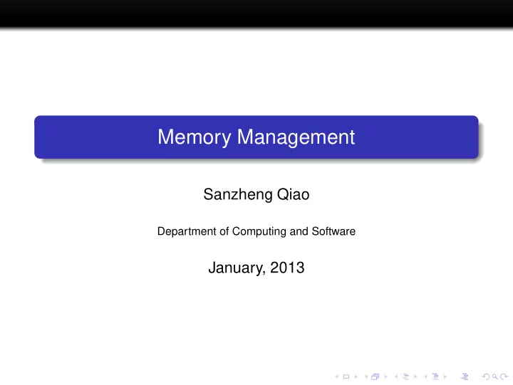 memory management