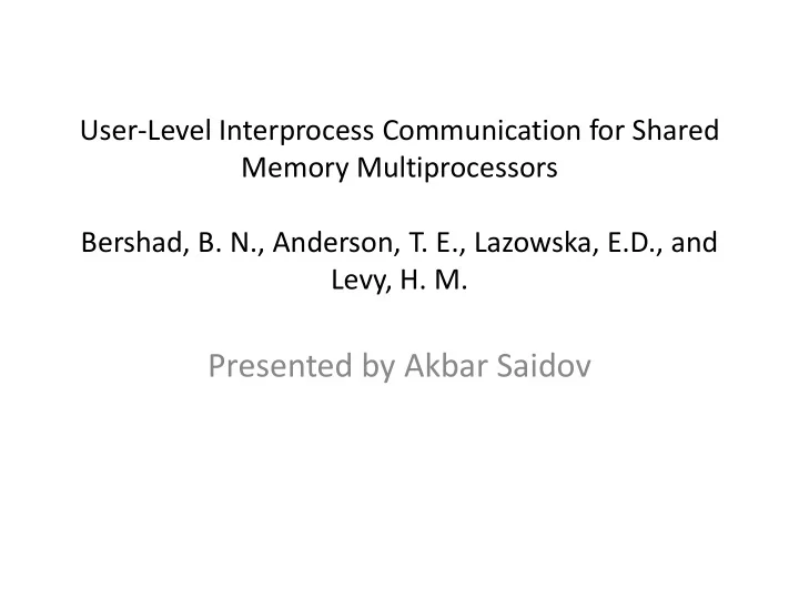 presented by akbar saidov introduction