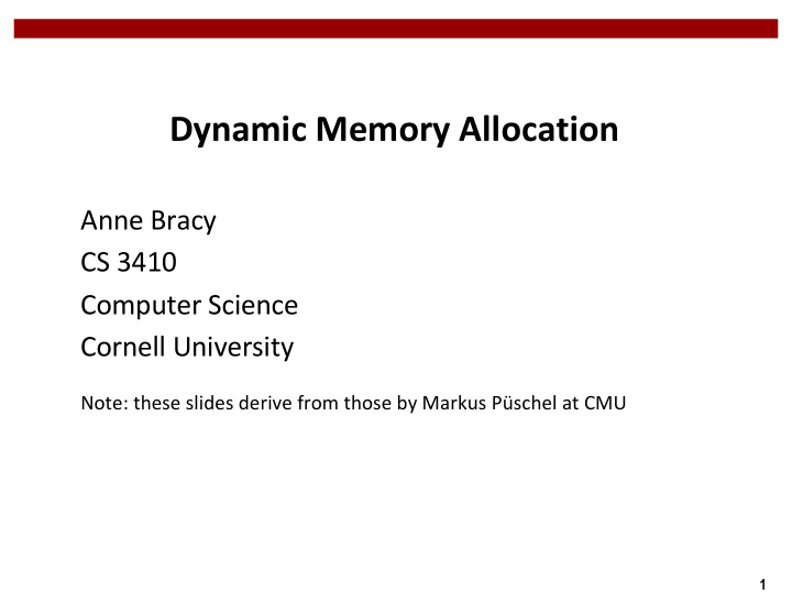 dynamic memory allocation