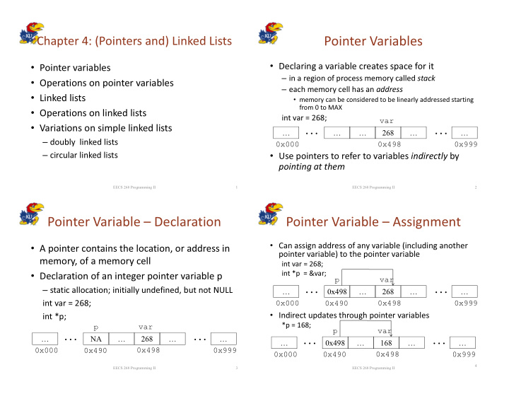 pointer variables