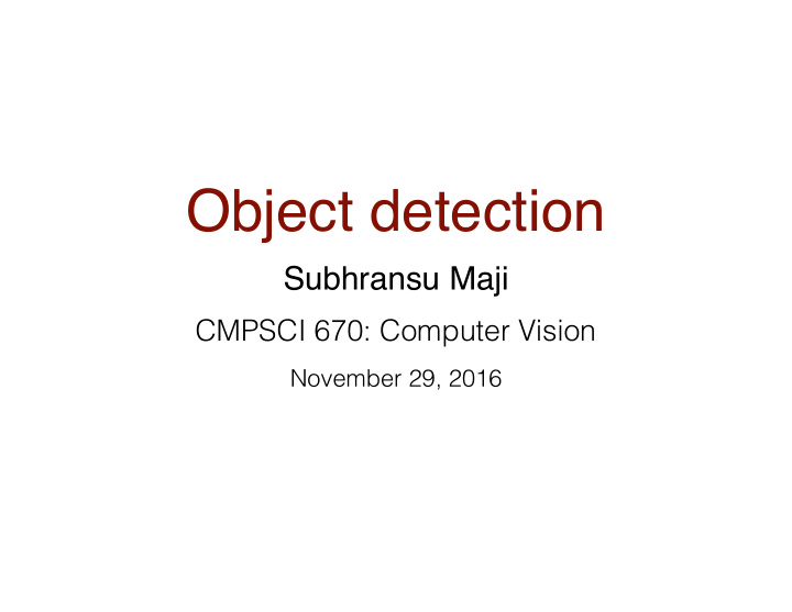 object detection