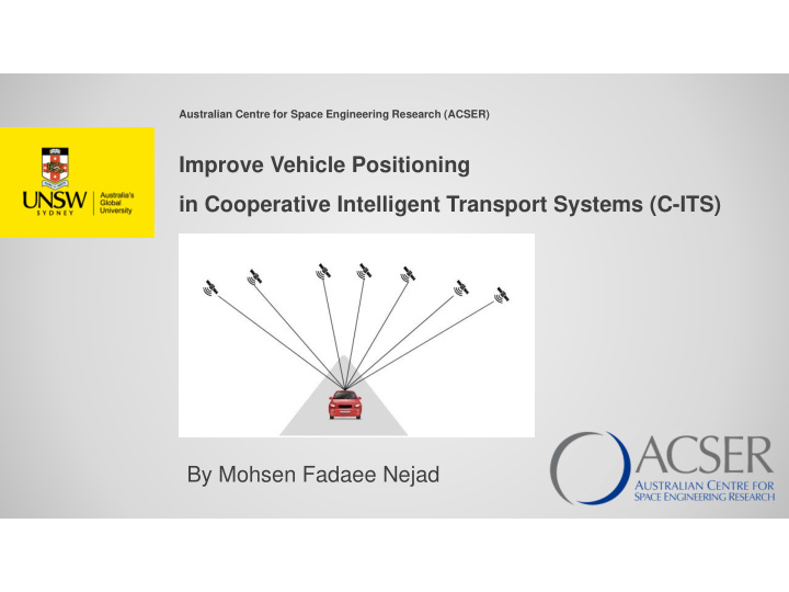 improve vehicle positioning in cooperative intelligent