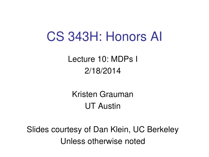cs 343h honors ai