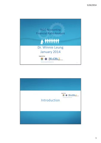 Dr. Winnie Leung  January 2014  1  Introduction  2  1  5/26/2014 Financial Ratio Analysis