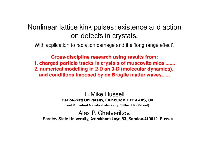 nonlinear lattice kink pulses existence and action on
