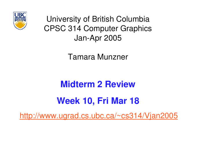 midterm 2 review week 10 fri mar 18