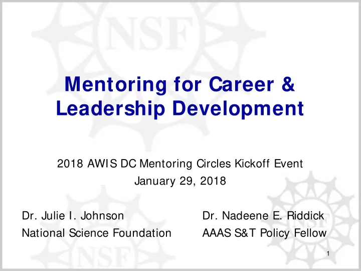 mentoring for career leadership development