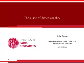 The curse of dimensionality  Julie Delon  Laboratoire MAP5, UMR CNRS 8145  Universit Paris
