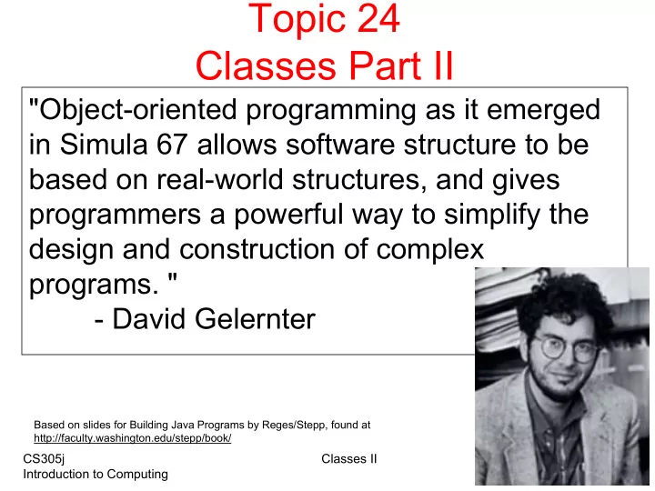 topic 24 classes part ii