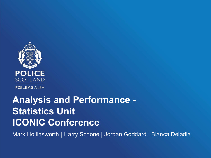 analysis and performance statistics unit iconic conference