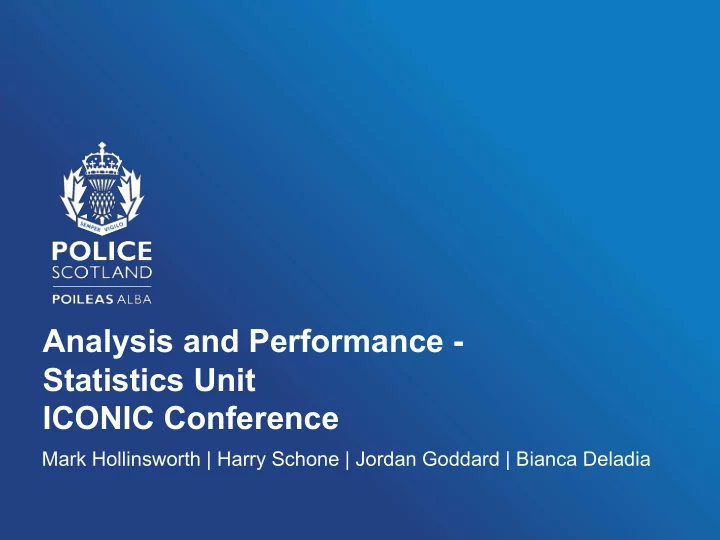 analysis and performance statistics unit iconic conference