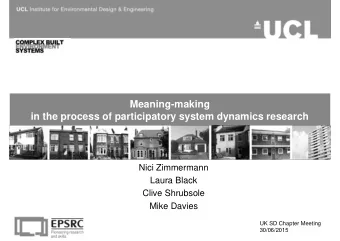 Meaning-making  in the process of participatory system dynamics research  Nici Zimmermann  Laura