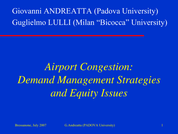 airport congestion demand management strategies and