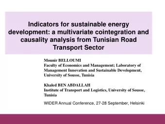 Indicators for sustainable energy  development: a multivariate cointegration and  causality