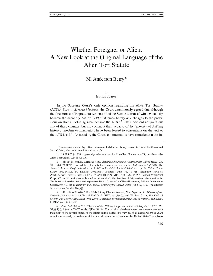 whether foreigner or alien a new look at the original